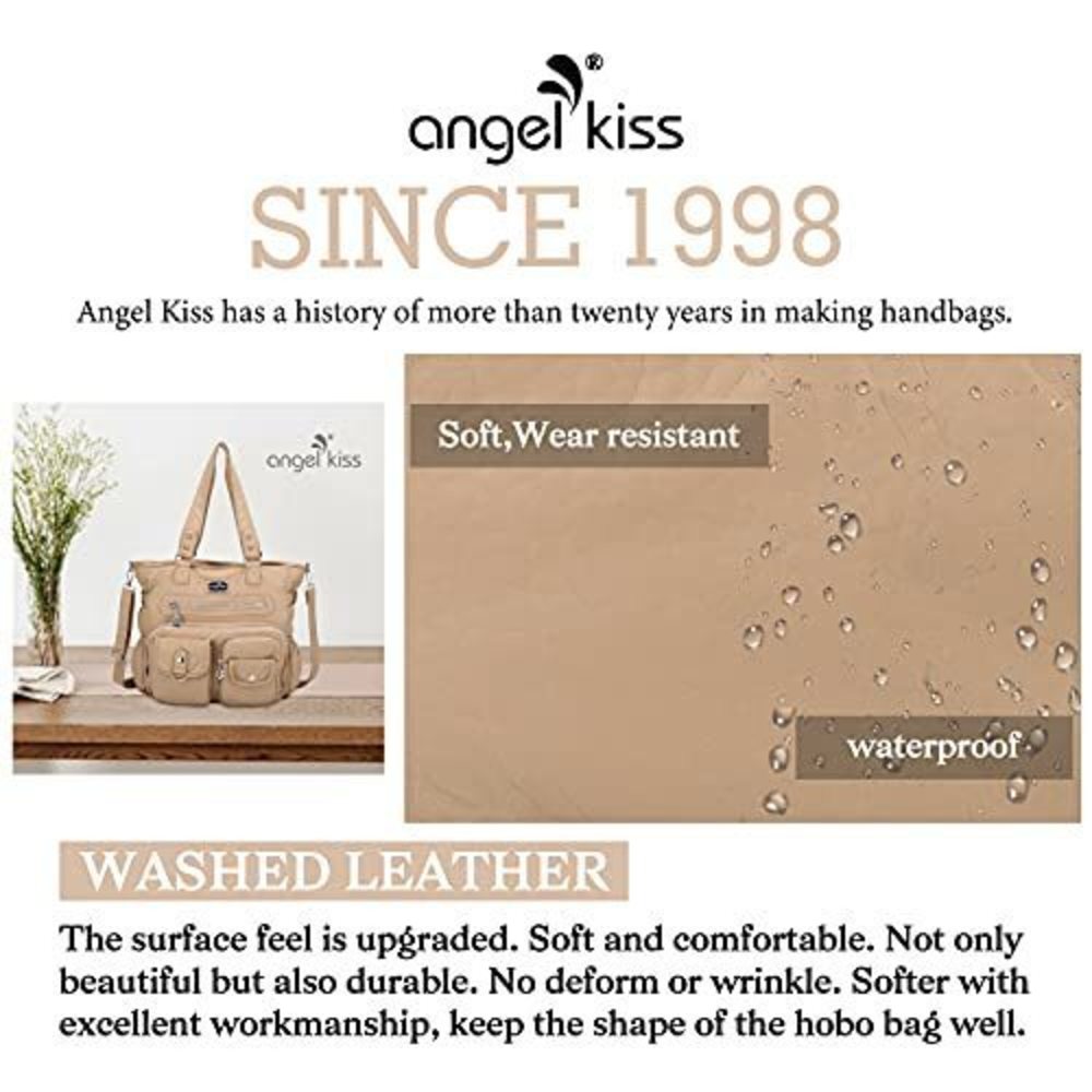 Soft PU Leather Handbag – Hobo, Satchel, Tote & Crossbody Travel in Beige - Picture 3 of 7